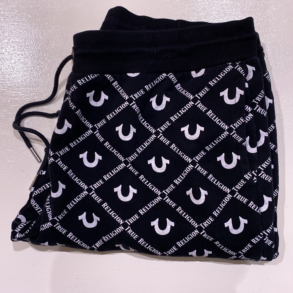 True Religion Men's Black Logo Pants